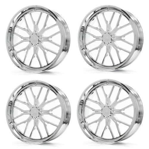 Set 4 22" Axe Wheels AF6 UTV Full Polished 22x7 Wheels 4x137 4x156 0mm Rims