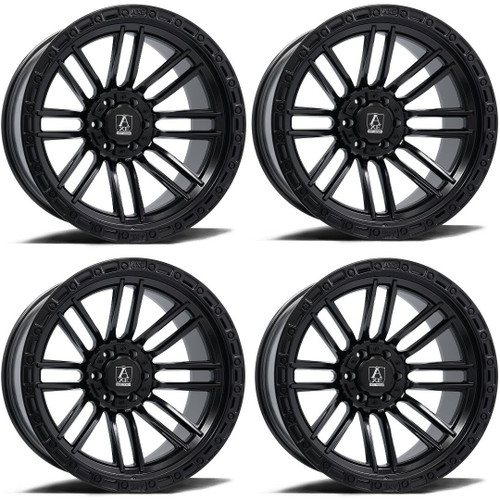 Set 4 22" Axe Wheels Icarus Satin Black 22x10 8x6.5 -19mm Lifted Truck Rims
