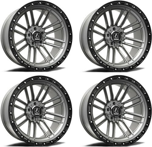 Set 4 20" Axe Wheels Icarus Grey 20x10 Wheels 8x170 -19mm For Ford F250 F350 Rim