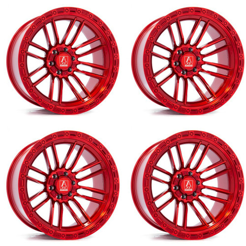 Set 4 22" Axe Wheels Icarus Candy Red 22x12 Wheels 8x6.5 -44mm Lifted Truck Rims