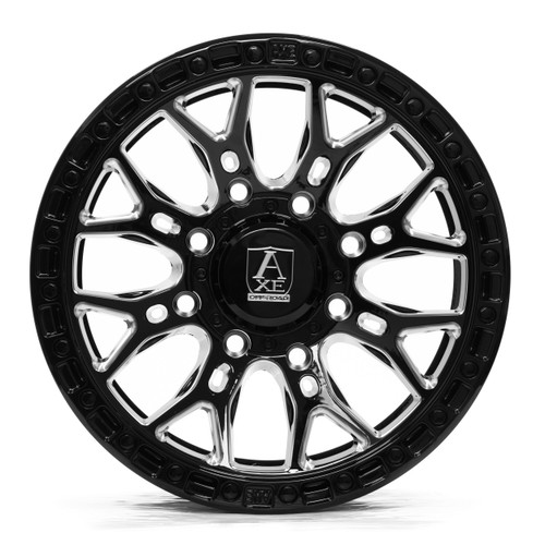 20" Axe Wheels Atlas UTV Gloss Black Milled 20x7 Wheel 4x137 4x156 10mm Rim