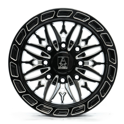 15" Axe Wheels Hypnos UTV Gloss Black Milled 15x7 Wheel 4x137 4x156 10mm Rim