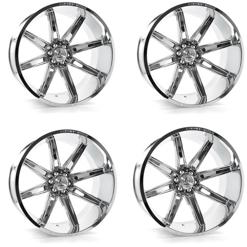 Set 4 24" Axe Wheels Artemis Chrome 24x14 8x170 -76mm Lifted For Ford Truck Rims