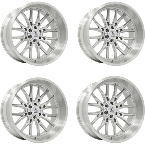 Set 4 26" Axe Wheels Atlas Silver 26x12 6x135 6x5.5 -44mm Lifted Truck Rims