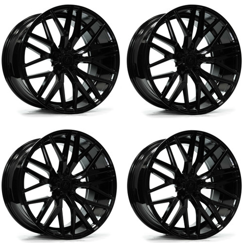 Set 4 22" Axe Wheels EX30 Gloss Black 22x9 Wheels 5x4.5 30mm Truck Suv Rims
