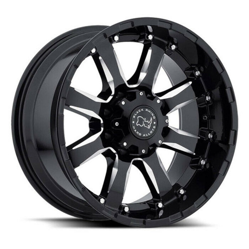 Black Rhino Sierra 20x10 5x5.5 Gloss Black W/ Milled Spokes Wheel 20" -12mm Rim