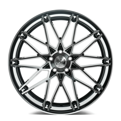 22" Axe Wheels ZX4 Black & Polished Face 22x10.5 Wheel 5x112 38mm Rim