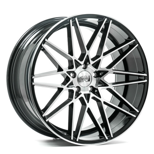 22" Axe Wheels ZX4 Black & Polished Face 22x10.5 Wheel 5x108 38mm Rim
