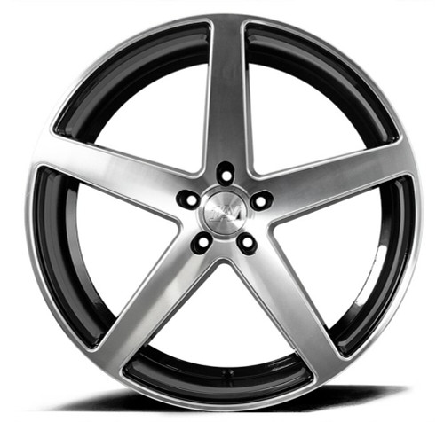 22" Axe Wheels ZX9 Black & Polished Face 22x9 Wheel 5x130 35mm Rim