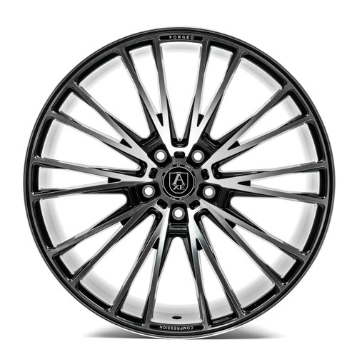 22" Axe Wheels CF2 Black & Polished Face 22x9 Wheel 5x110 35mm Rim