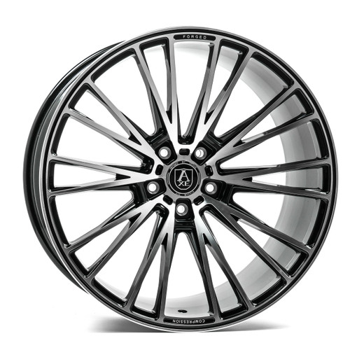 Set 4 21" Axe Wheels CF2 Black & Polished Face 21x9 Wheels 5x115 25mm Rims