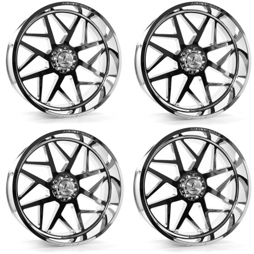 Set 4 24" Axe Wheels Nemesis Chrome 24x12 8x180 -44mm For Chevy GMC Lifted Rims