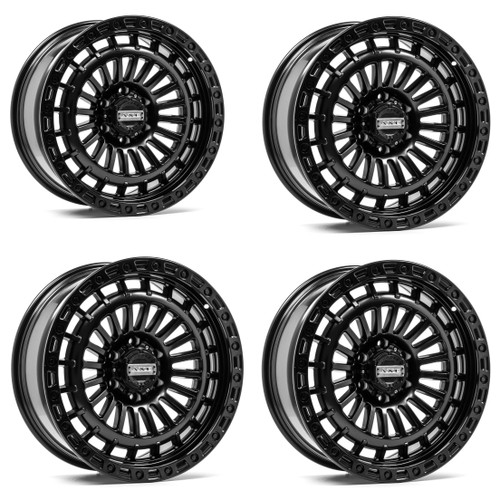 Set 4 17" Axe Wheels Triton Satin Black 17x9 5x5 -15mm Lifted For Jeep Truck Rim