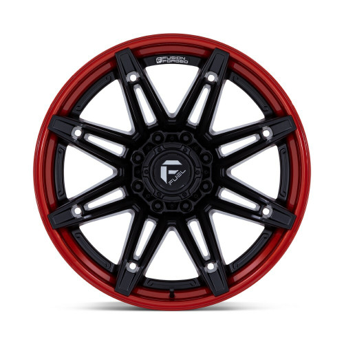 Fuel FC401 Brawl 20x10 8x180 Matte Black Candy Red Lip 20" -18mm For Chevy GMC