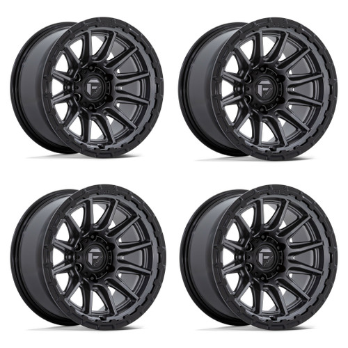 Set 4 Fuel FC866 Piston 22x10 6x135 Matte Gunmetal Gloss Black Wheels 22" -18mm