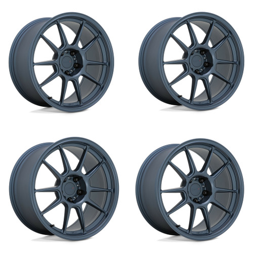 Set 4 TSW Imatra 18x8 5x4.25 Satin Dark Blue Wheels 18" 42mm Rims