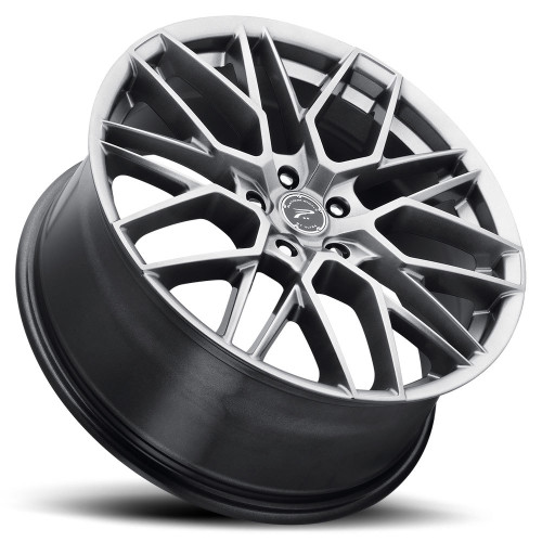 17" Platinum 459G Retribution 17x8 5x108 Bright Graphite w/ Clear Coat 40mm Rim