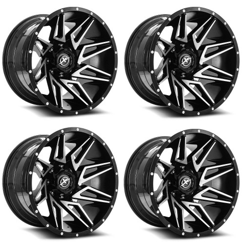 Set 4 20" XF Off-Road XF-218 Gloss Black & Machined Wheels 20x9 5x5.5 5x150 0mm Set 4 20" XF Off-Road XF-218 Gloss Black & Machined Wheels 20x9 5x5.5 5x150 0mm