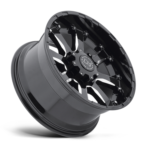 Black Rhino Sierra 22x10 6x135 Gloss Black W/ Milled Spokes Wheel 22" 0mm Rim