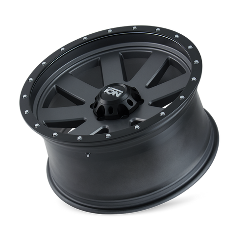 18" Ion 134 18x10 Matte Gunmetal Black Beadlock 6x5.5 Wheel -19mm Lifted Rim