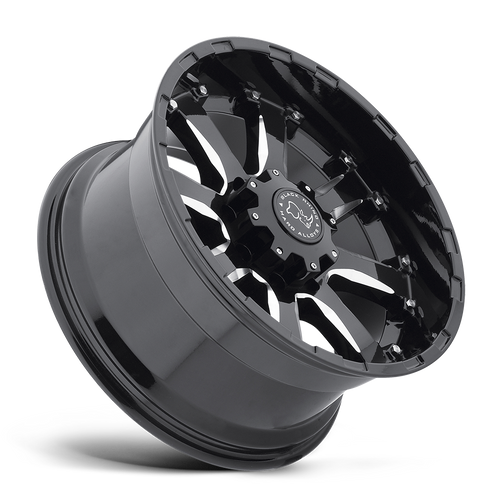 Black Rhino Sierra 22x10 8x170 Gloss Black W/ Milled Spokes Wheel 22" -23mm Rim