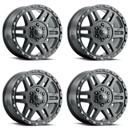 Set 4 17" Voxx G-FX MV2 Matte Black Wheels 17x8 5x130 60mm Rims