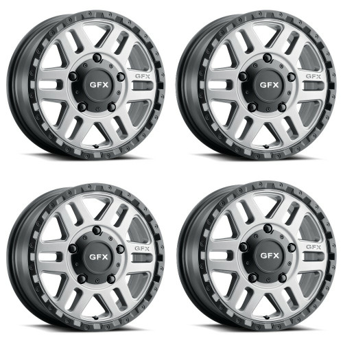 Set 4 16" Voxx G-FX MV2 Matte Grey Matte Black Lip Wheels 16x6.5 5x130 45mm Rims