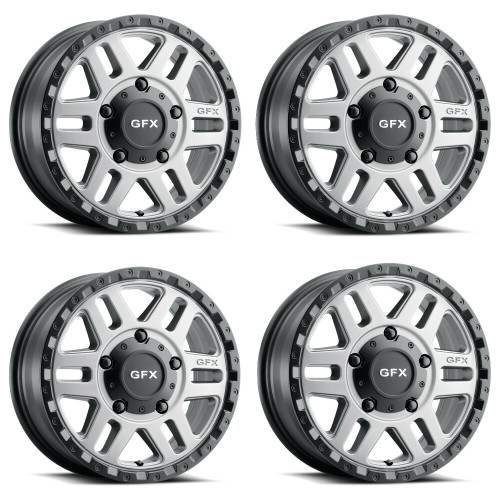 Set 4 17" Voxx G-FX MV2 Matte Grey Matte Black Lip Wheels 17x8 5x130 60mm Rims