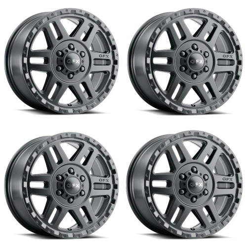 Set 4 16" Voxx G-FX MV2 Matte Black Wheels 16x6.5 5x160 45mm Rims
