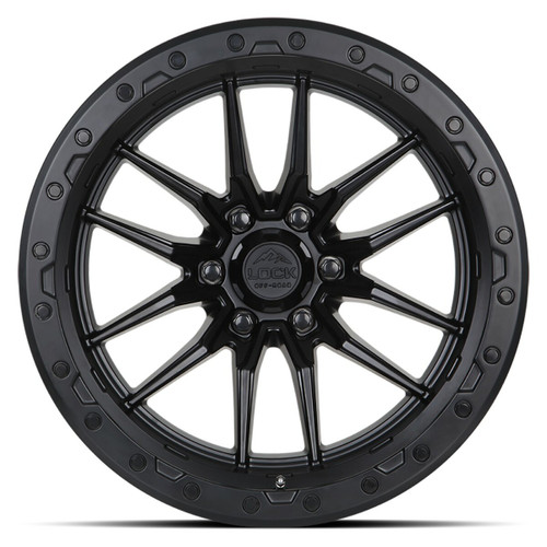 17" Lock Offroad Krawler Matte Black Matte Black Ring 17x9 Wheel 5x5 -12mm Rim