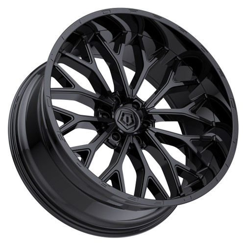 22" TIS 565B Gloss Black 22x10 Wheel 6x135 Rim -19mm Lifted For Ford Lincoln