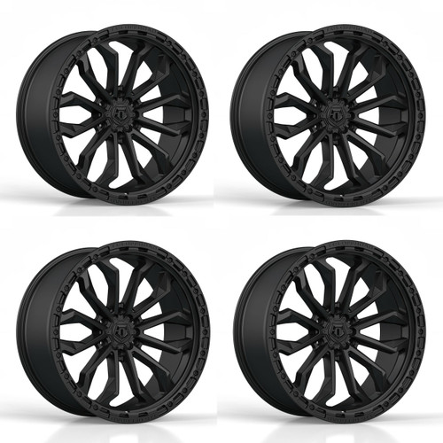 Set 4 20" TIS 556SB Satin Black 20x9 Wheels 6x5.5 18mm For Nissan Truck Rims