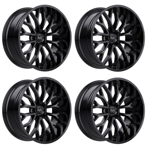 Set 4 24" TIS 565B Gloss Black 24x10 Wheels 6x5.5 -24mm Lifted Truck Rims