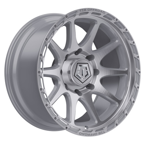 Set 4 22" TIS 563BS Silver & Brushed Machined Face 22x12 Wheels 8x180 -44mm Rims