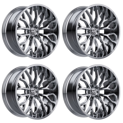 Set 4 24" TIS 565C Chrome 24x10 Wheels 6x5.5 Rim -24mm For Chevy Cadillac Lifted