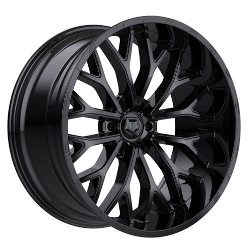 Set 4 24" TIS 565B Gloss Black 24x12 Wheels 6x135 -44mm Lifted For Lincoln Ford