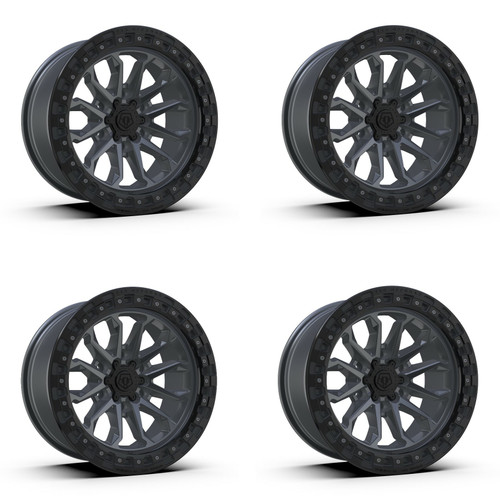 Set 4 20" TIS 556AB Satin Anthracite Black Ring 20x9 Wheels 6x5.5 00mm Rims