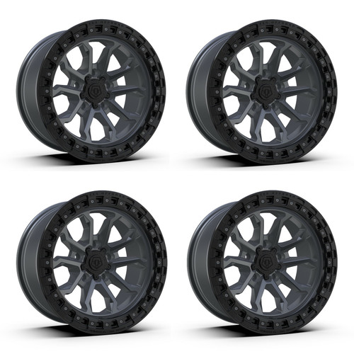 Set 4 20" TIS 556AB Satin Anthracite Black Ring 20x9 Wheels 5x5 00mm Truck Rims