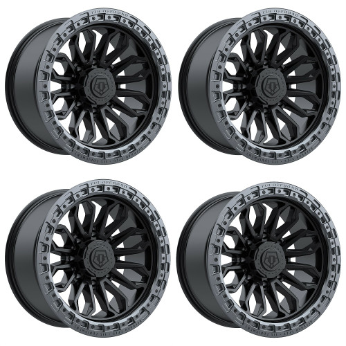 Set 4 20" TIS 556BA Satin Black Anthracite Ring 20x10 8x180 -20mm Lifted Wheels
