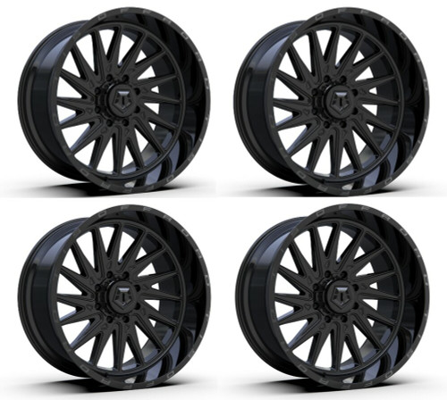 Set 4 20" TIS 547B Gloss Black 20x9 Wheels 5x5 5x5.5 00mm For Jeep Dodge Ram Rim
