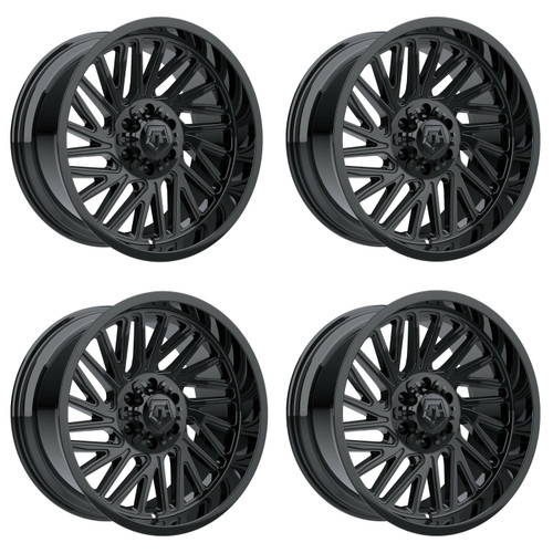 Set 4 20" TIS 553B Gloss Black 20x10 Wheels 5x5 5x5.5 -12mm For Jeep Dodge Ram