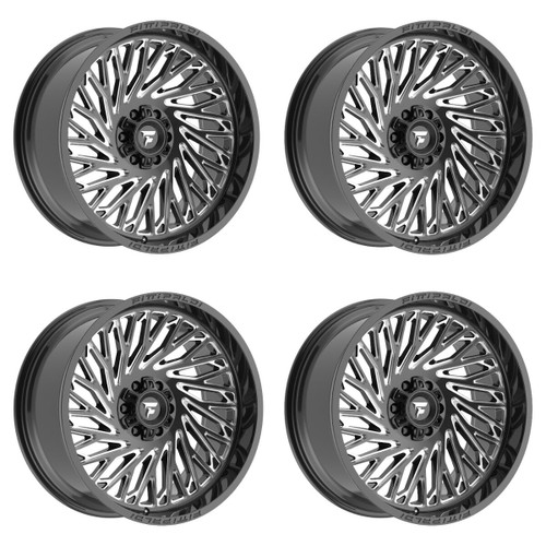 Set 4 22" Fittipaldi Wheels FA15BM 22x10 Gloss Black Milled 8x170 -19mm Rims