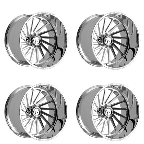 Set 4 24" Fittipaldi Wheels FTF503P 24x10 Polished 4x156 -25mm Forged Truck Rims