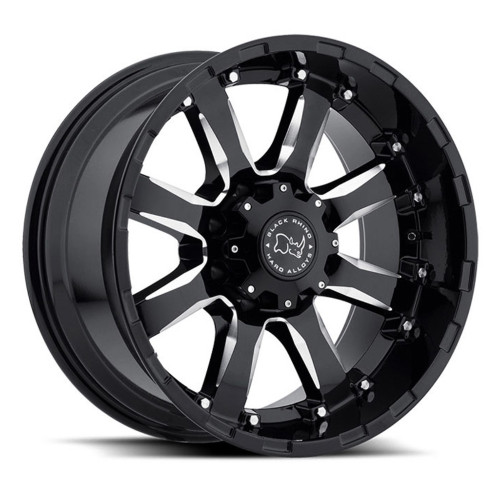Black Rhino Sierra 22x11.5 8x170 Gloss Black W  Milled Spokes Wheel 22" -44mm