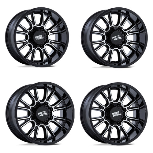 Set 4 Moto Metal MO810 Legacy 18x9 8x180 Gloss Black Machined Wheels 18" 1mm Rim