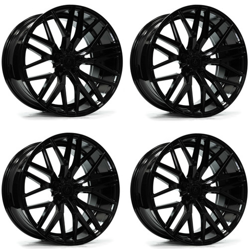 Set 4 19" Axe Wheels EX30 Gloss Black 19x8.5 Wheels 5x4.5 35mm Rims