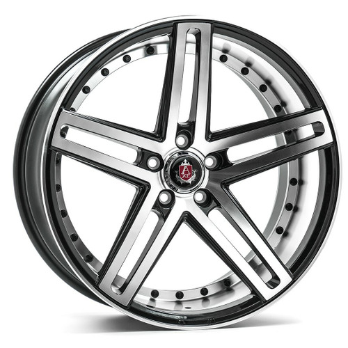 Set 4 22" Axe Wheels EX20 Black Polished Face 22x9 Wheels 5x120 20mm Rims