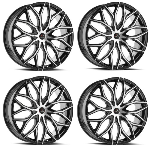 Set 4 18" Cavallo CLV-37 Gloss Black Machined Wheels 18x8 5x108 5x4.5 35mm Rims