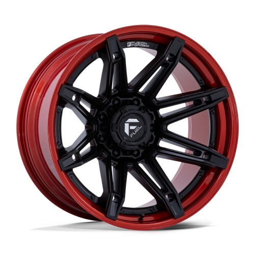 Fuel FC401 Brawl 22x10 6x5.5 Matte Black Candy Red Lip 22" -18mm Lifted Wheel