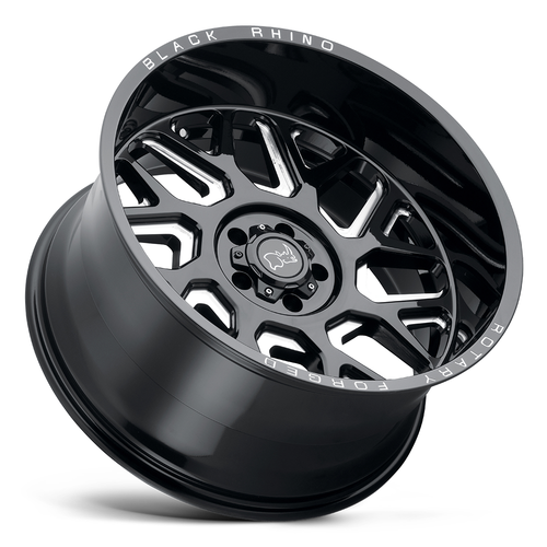 Black Rhino Reaper 22x11.5 5x5.0 Gloss Black & Milled Wheel 22" -44mm Rim